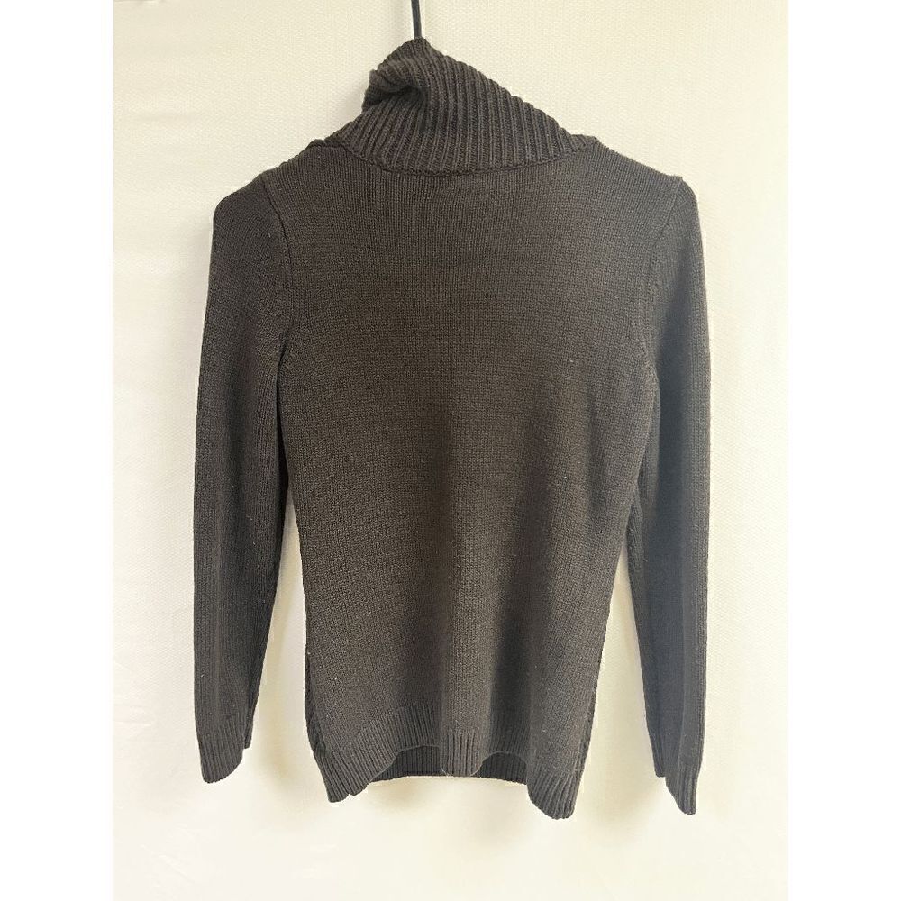 New York & Company Womens Cowl Neck Cable Knit Sweater brown XS 100% Acrylic - Picture 2 of 5